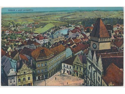 64 - Tábor, pohled na město z "ptačí perspektivy", cca 1915