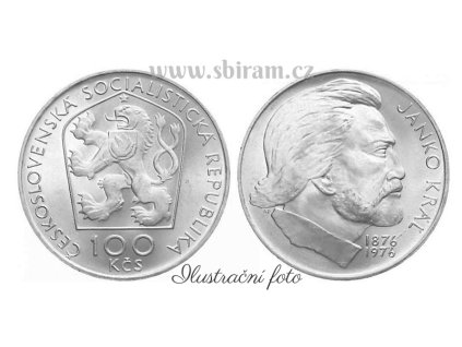 ČSSR, mince 100 Koruna 1976 - 100. výročí úmrtí Janko Krále, stav 0/0