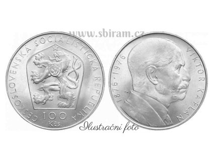 ČSSR, mince 100 Koruna 1976 - 100. výročí narození V. Kaplana, stav 1/1