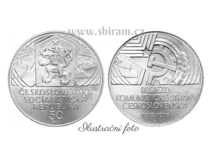 ČSSR, mince 50 Koruna 1979 - 30. výročí IX. sjezdu KSČ, stav 0/0