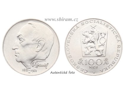 ČSSR, mince 100 Koruna 1981 - 100. výročí narození O. Španiela, stav 0/0