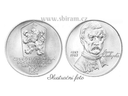 ČSSR, mince 100 Koruna 1983 - 100. výročí úmrtí Samo Chalupky, stav 0/0