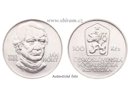 ČSSR, mince 100 Koruna 1985 - 100. výročí narození Jána Hollého, stav 0/0