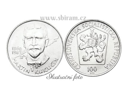 ČSSR, mince 100 Koruna 1985 - 125. výročí narození M. Kukučína, stav 0/0