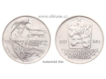 ČSSR, mince 100 Koruna 1985 - 10. výročí konference v Helsinkách, 0/0