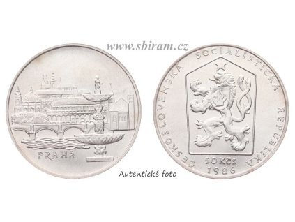 ČSSR, mince 50 Koruna 1986 - Městská památková rezervace Praha, 0/0