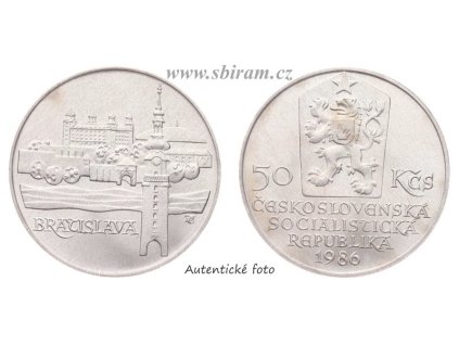 ČSSR, mince 50 Koruna 1986 - Městská památková rezervace Bratislava, 0/0
