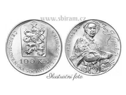 ČSSR, mince 100 Koruna 1990 - 250. výročí úmrtí Jána Kupeckého, stav 0/0