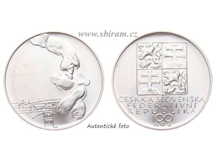 ČSFR, mince 100 Koruna 1991 - 150. výročí narození A. Dvořáka, stav 0/0
