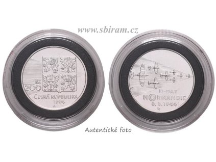 ČR, mince 200 Koruna 1994 - 50. výročí vylodění spojenců v Normandii, 0/0