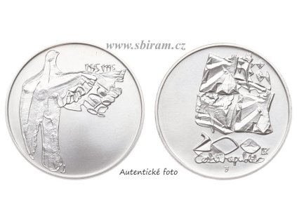 ČR, mince 200 Koruna 1995 - 50. výročí vítězství nad fašismem, stav 0/0