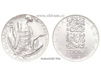 ČR, mince 200 Koruna 1996 - 200. výročí narození J. B. G. Deburaua, 0/0