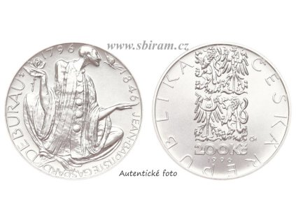 ČR, mince 200 Koruna 1996 - 200. výročí narození J. B. G. Deburaua, 0/0