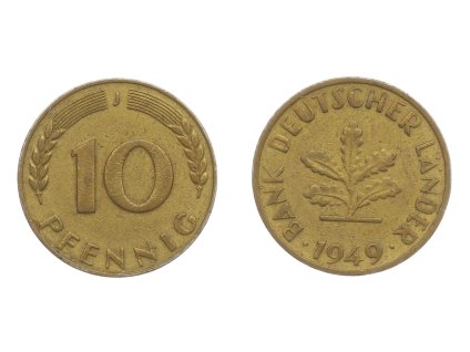 NSR, mince 10 Pfennig, 1949, stav 1/1...viz autentické foto