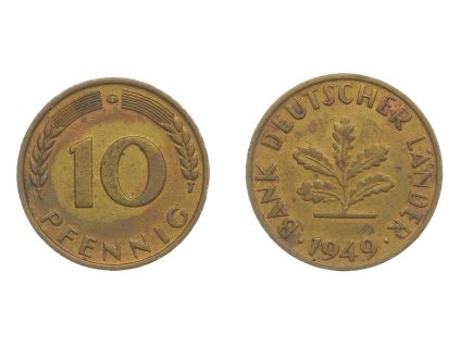 NSR, mince 10 Pfennig, 1949, stav 1/1...viz autentické foto