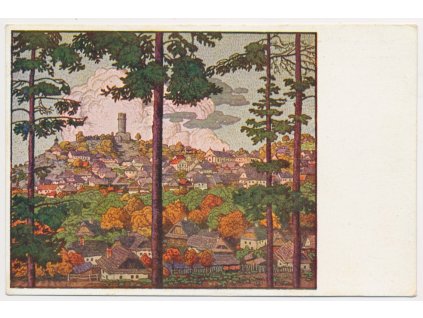 39 - Novojičínsko, Štramberk, celkový pohled, cca 1925