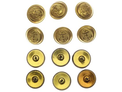 ČSR, námořnictvo (??), sestava 6-ti kabátových knoflíků, luxusní sběratelská jakost