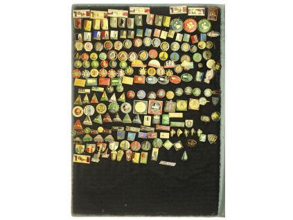 ČSSR, sestava cca 190 ks podnikových odznaků na plstěné podložce cca A4