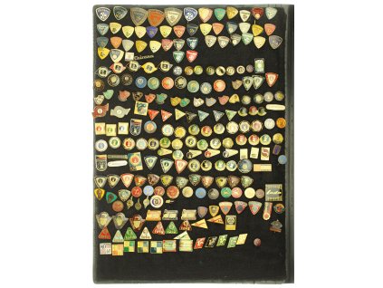 ČSSR, sestava cca 400 ks podnikových odznaků na plstěné podložce cca A4