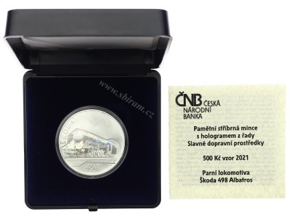 ČR, mince 500 Koruna 2021 - Slavné dopravní prostředky-Parní lokomotiva, 0/0