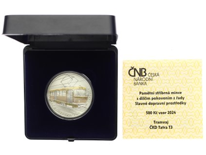 ČR, mince 500 Koruna 2024 - Slavné dopravní prostředky-Tramvaj ČKD Tatra T3, 0/0
