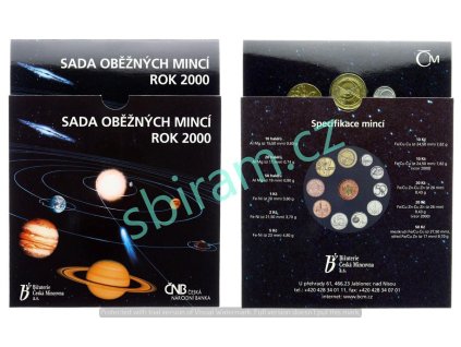 ČR, Sada oběžných mincí, 2000, Sluneční soustava - Vesmír