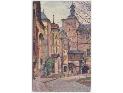 31 - Kutná Hora, Nádvoří Vlašského dvora, cca 1920