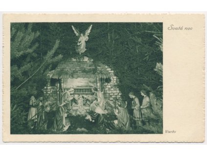 Náboženská pohlednice, "Svatá noc", cca 1933