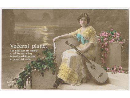 Námětová pohlednice, Večerní písně, cca 1916