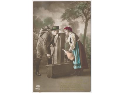 Milostná pohlednice, První setkání,  "Tak hluboko mně v oči zřel...", 1916