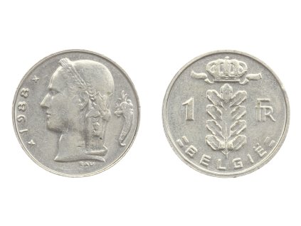 Belgie, mince 1 Frank, 1988, stav 1/1...viz autentické foto
