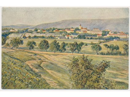 31 - Kutnohorsko, Kácov, pohled od jihu, cca 1920