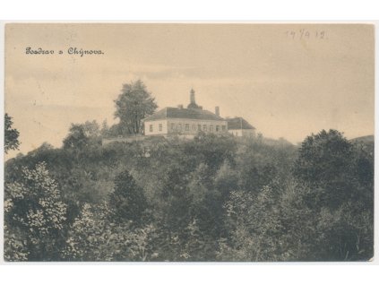 64 - Táborsko, Chýnov, pohled na zámek, cca 1908