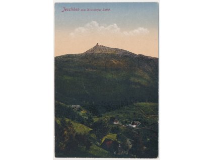 32 - Liberecko, Ještěd, Jeschken vom Kriesdorfer Sattel, cca 1919