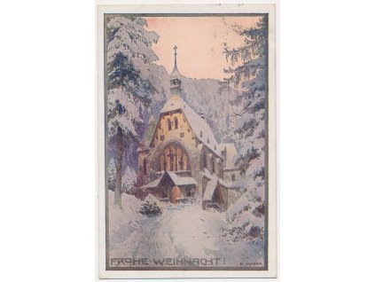 Námětová pohlednice, "Frohe Weihnacht", R. Moser, cca 1916