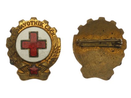 ČSSR, AE odznak Vzorný zdravotník ČSČK, zavírací jehla, stav 1/1