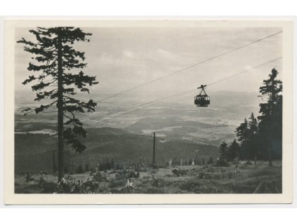 66 - Trutnovsko, Krkonoše, Janské Lázně, Lanovka na Černou horu, cca 1955