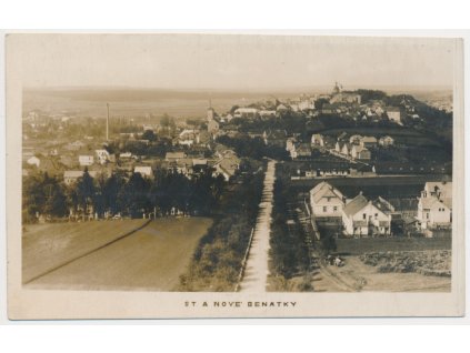 36 - Mladoboleslavsko, Staré a Nové Benátky, celkový pohled, cca 1938