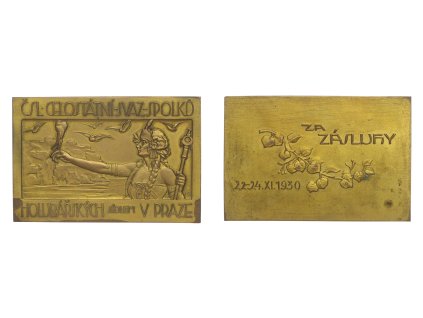 ČSR,  Sjezd Svazu spolku holubářů, Za zásluhy, 1931, rozměr 90x60 mm