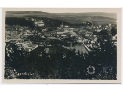 17 - Havlíčkobrodsko, Ledeč nad Sázavou, celkový pohled, cca 1930