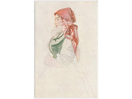 Josef Mánes (1820-1871), Děvče z Kojetína, No. 91, cca 1915