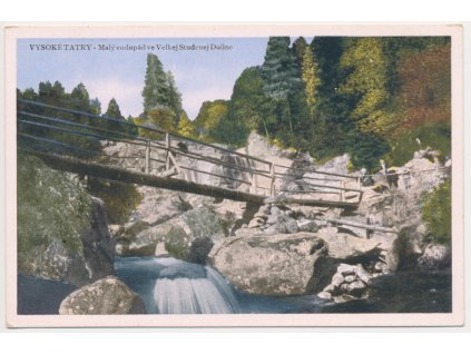 Slovensko, Vysoké Tatry, Malý vodopád ve Velkej Studenej Doline, cca 1930