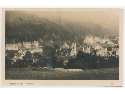 Slovensko, Trenčianske Teplice, Panorama, cca 1929