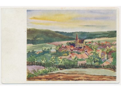 55 - Rakovnicko, Srbeč, celkový pohled, J. Svačinová - Felixová, cca 1935