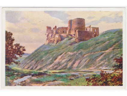 55 - Rakovnicko, pohled na hrad Krakovec, cca 1935