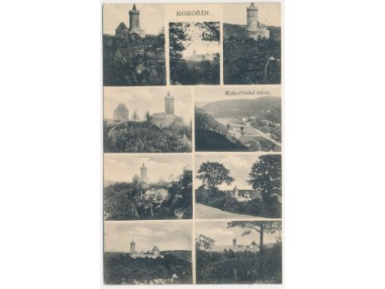 35 - Mělnicko, Kokořín, 9 - ti záběr partií hradu, cca 1934