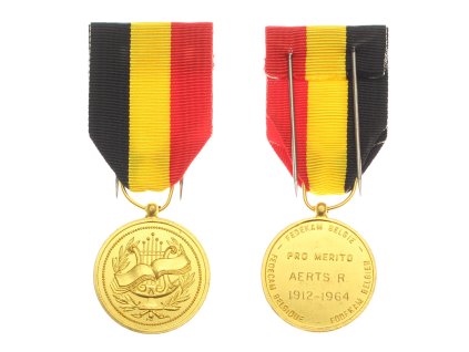 Belgie, AE Medaile hudební federace FEDEKAM, stuha, stav 1/1/1