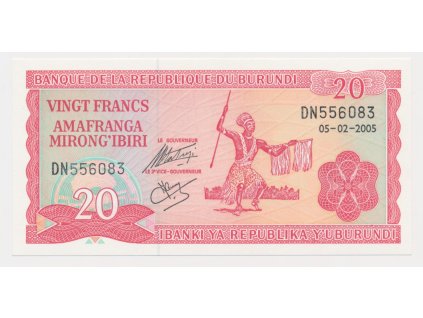 Burundi, 20 Franků, 2005, stav UNC
