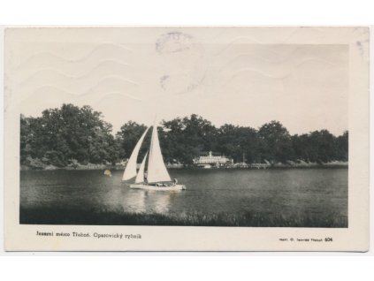 24 - Jindřichohradecko, Třeboň, Opatovický rybník, plachetnice..., cca 1942