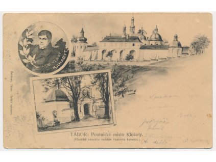 64 - Tábor, 3 záběrová koláž, Poutnické místo Klokoty, cca 1902